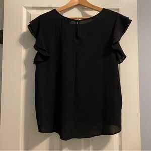 Guilty Women’s Elegant Black Ruffle Sleeve Blouse